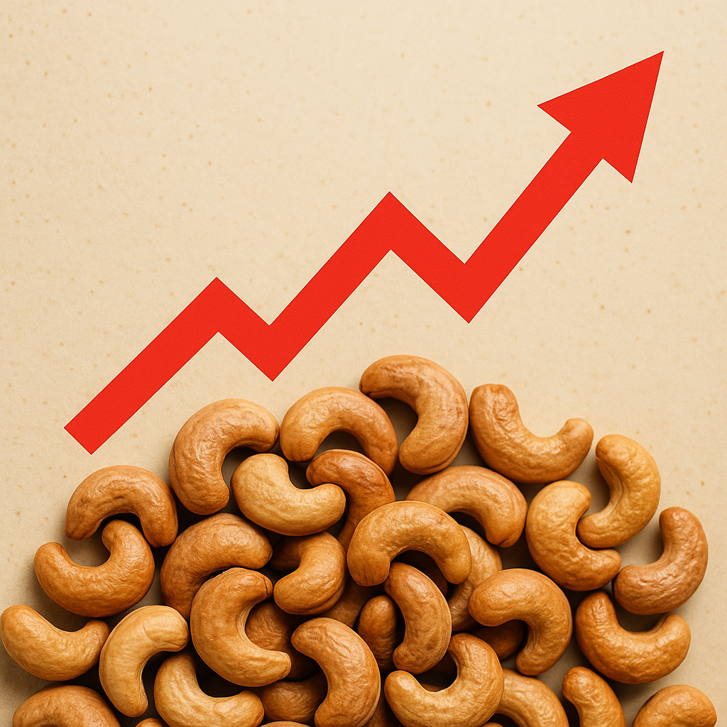 Hạt điều tăng giá cao vào tháng 10/2025 - cảnh báo dịp tăng giá nhiều hơn dịp cuối năm