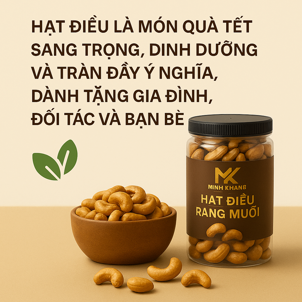 Hạt điều là món quà Tết sang trọng, dinh dưỡng và tràn đầy ý nghĩa dành tặng gia đình, đối tác và bạn bè